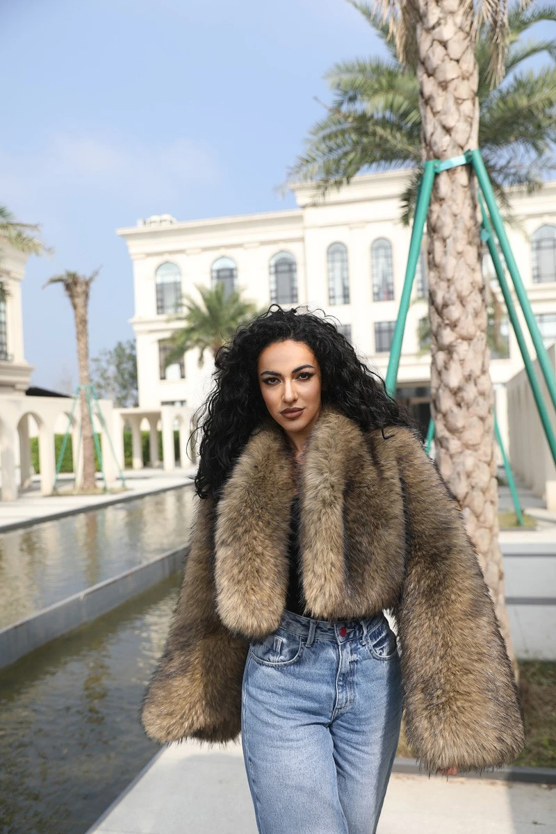 Faux Racoon fur Coat factory