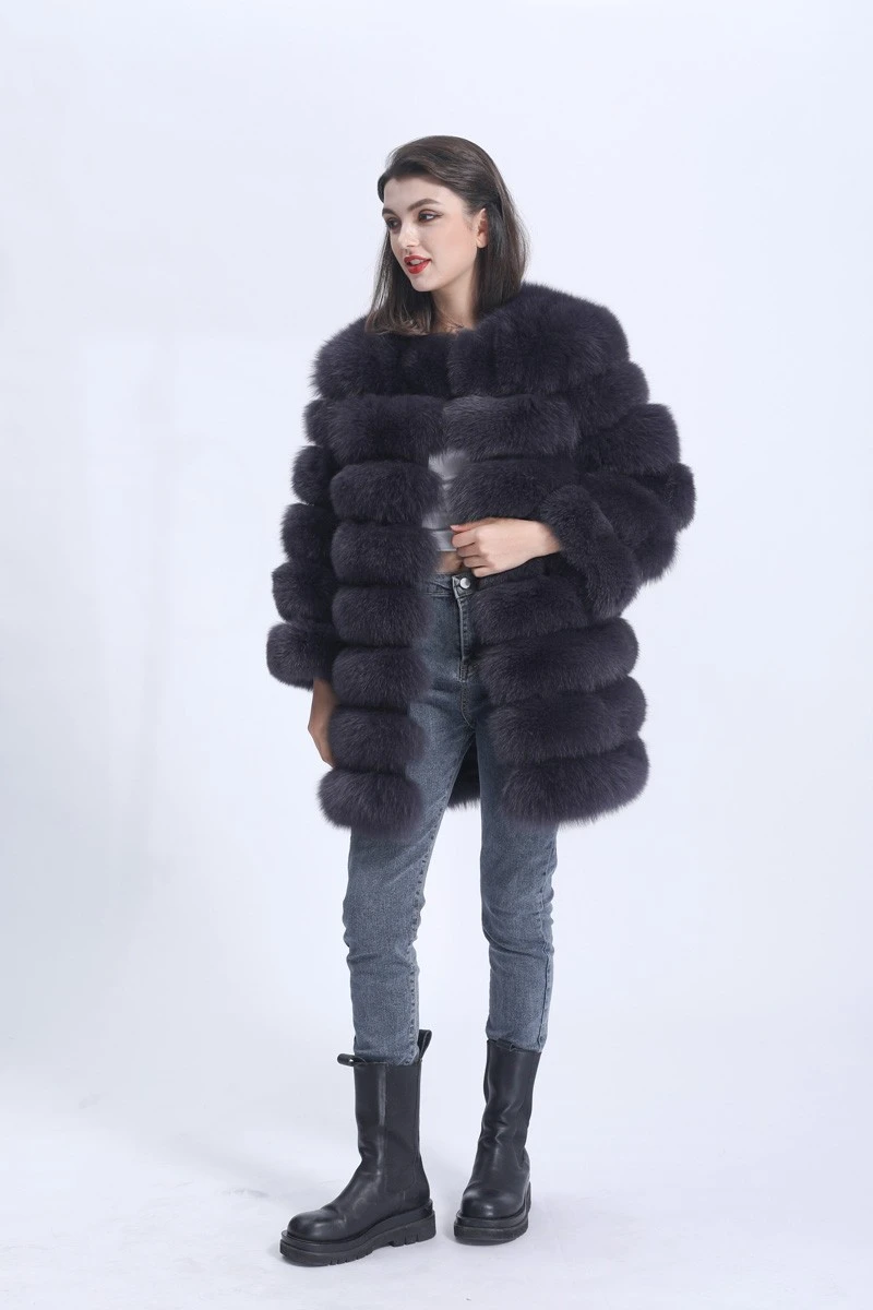 Fox fur Black Coat