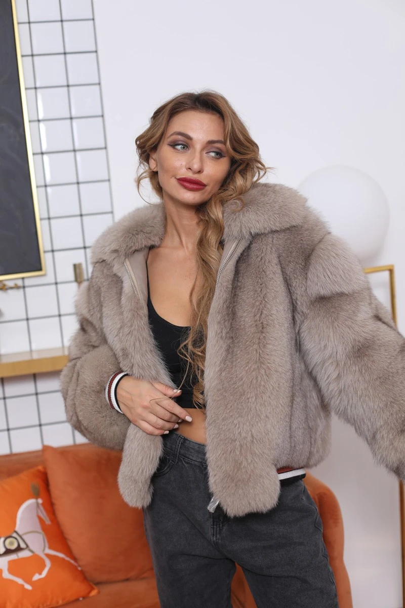 Fox fur Bomber Jacket