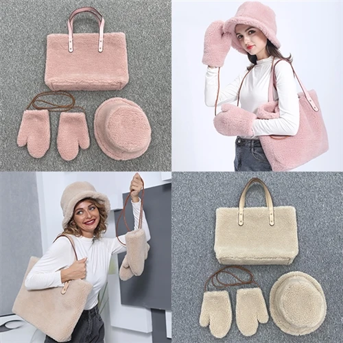 What Fur Coats Are Suitable For Women's Fur Hat Glove Bag Three Piece Set?
