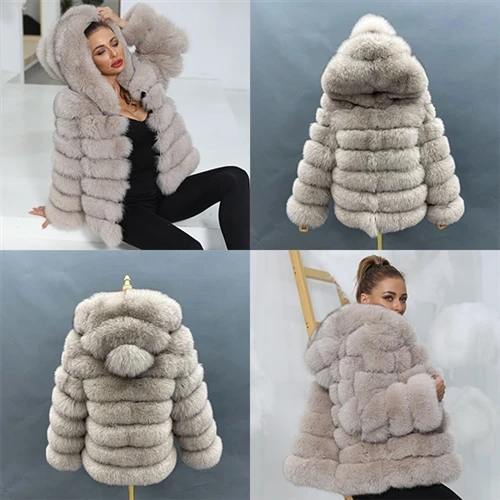 Wholesale Trend Of Women's Hooded Real Fox Fur Coats In 2026