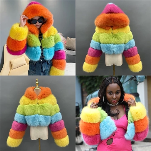 Styling Tips for Women's Rainbow-Colored Faux Fur Coats