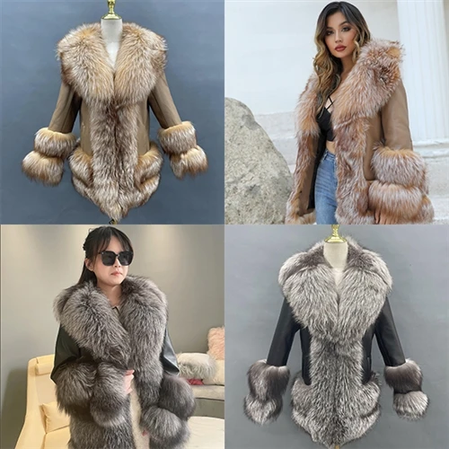 Top Trends in Women's Real Fox Fur Placket Leather Jacket