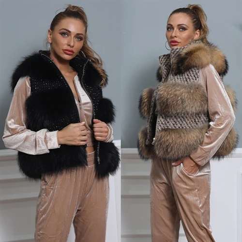 Which is More Popular for Women's Black/Natural Colored Real Raccoon Fur Vest?