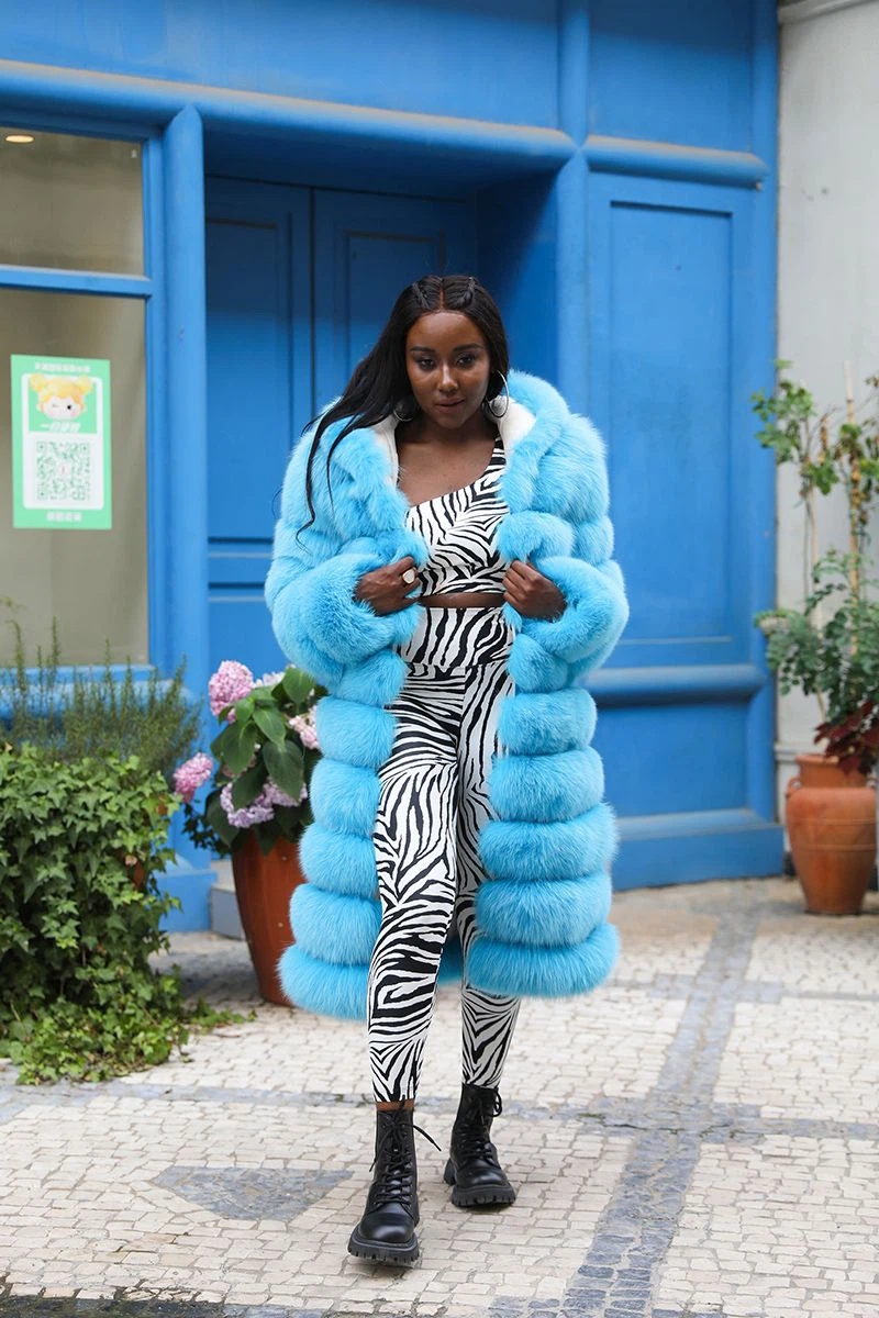 Plus Size Fox Fur Coat