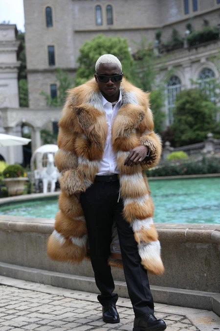 Silver Fox fur Coat Full Length suppliers