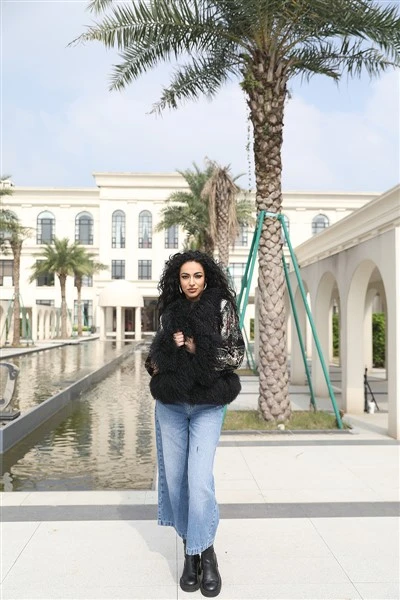 Black Fur Lined Cardigan