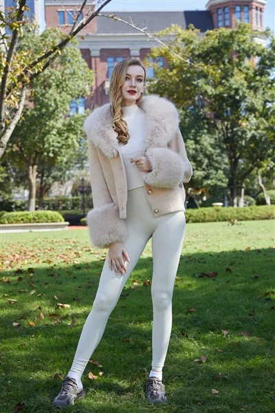 Cream Fur Cardigan