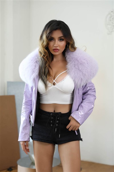 Leather Jacket With Fox fur