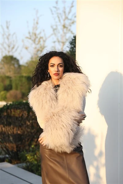 White Fuzzy Cropped Cardigan